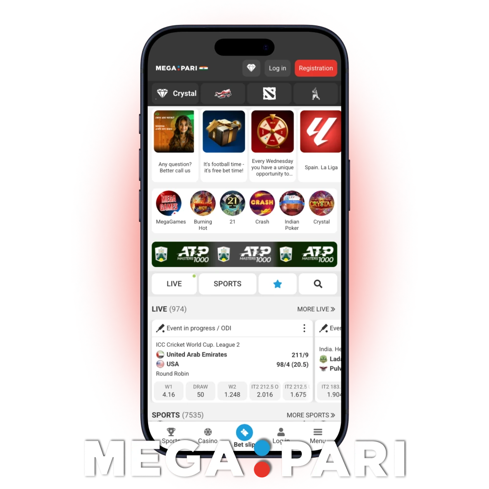 Explore MegaPari app and experience next-level gaming.