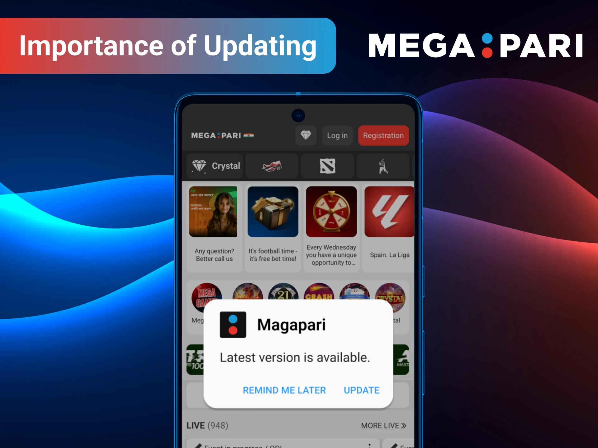 Keep MegaPari app updated for best performance.