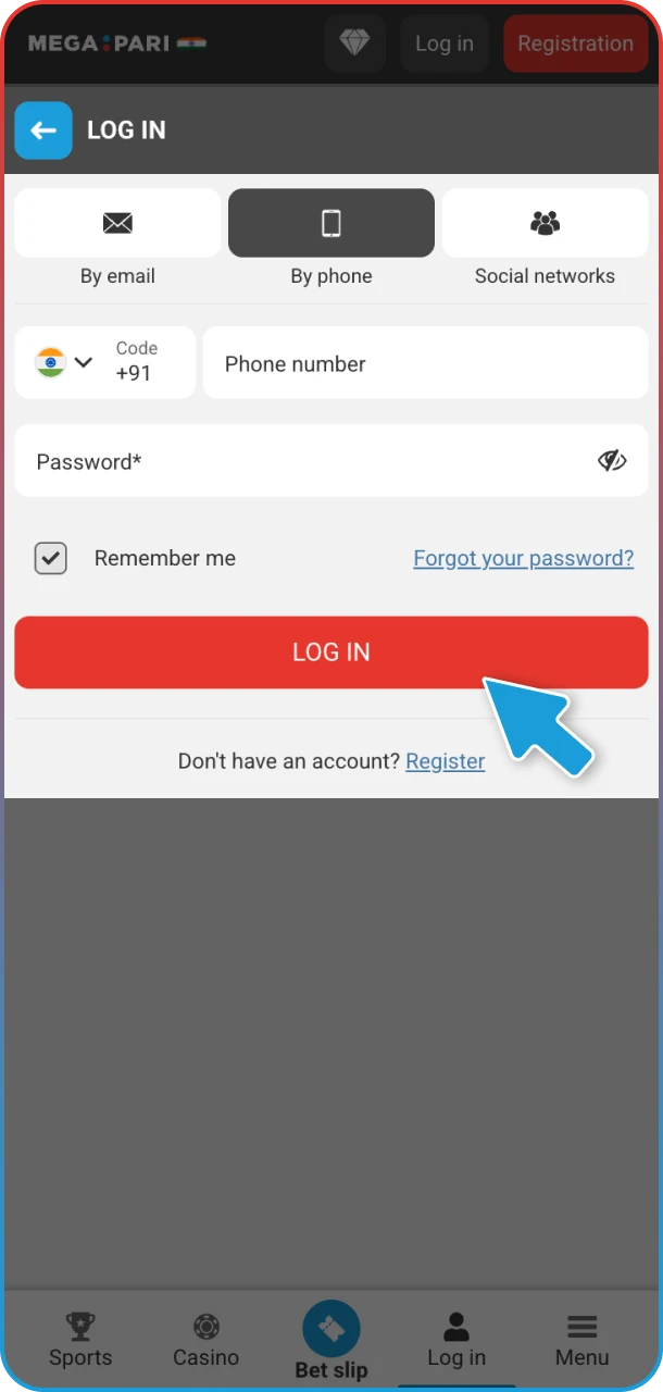 Login on Android and enjoy Aviator at MegaPari.