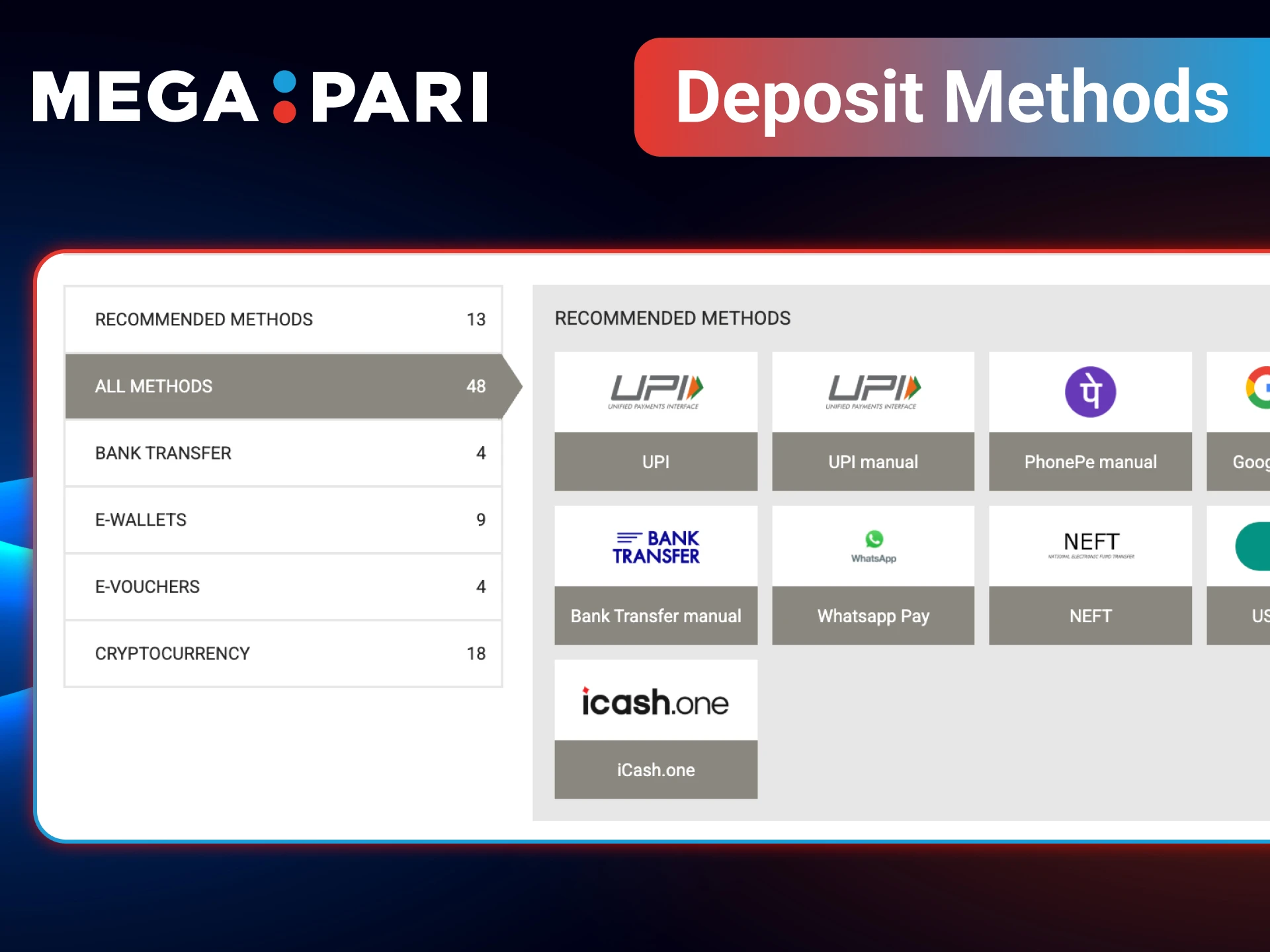Make your deposit and fly high with MegaPari.