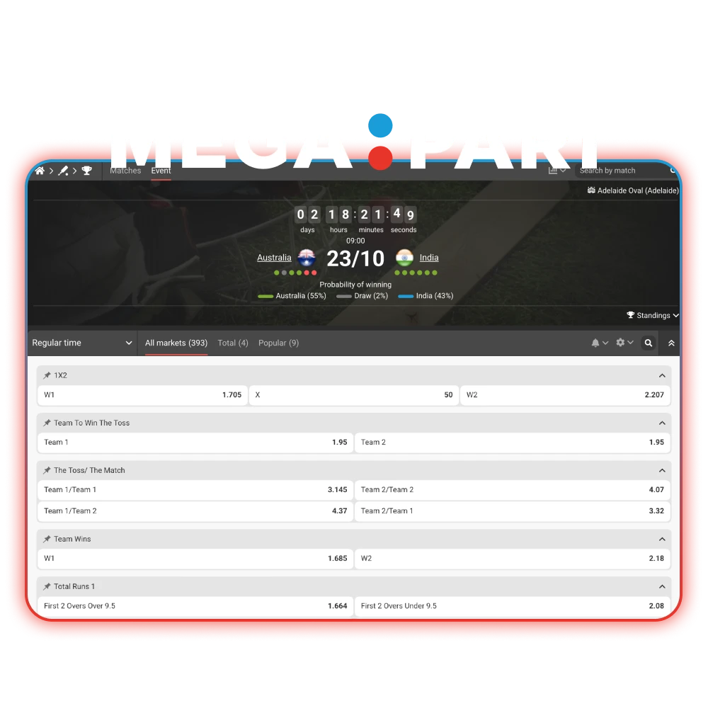 Bet on cricket matches and win big with MegaPari.