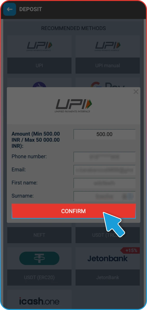 Confirm your deposit quickly and play on MegaPari.