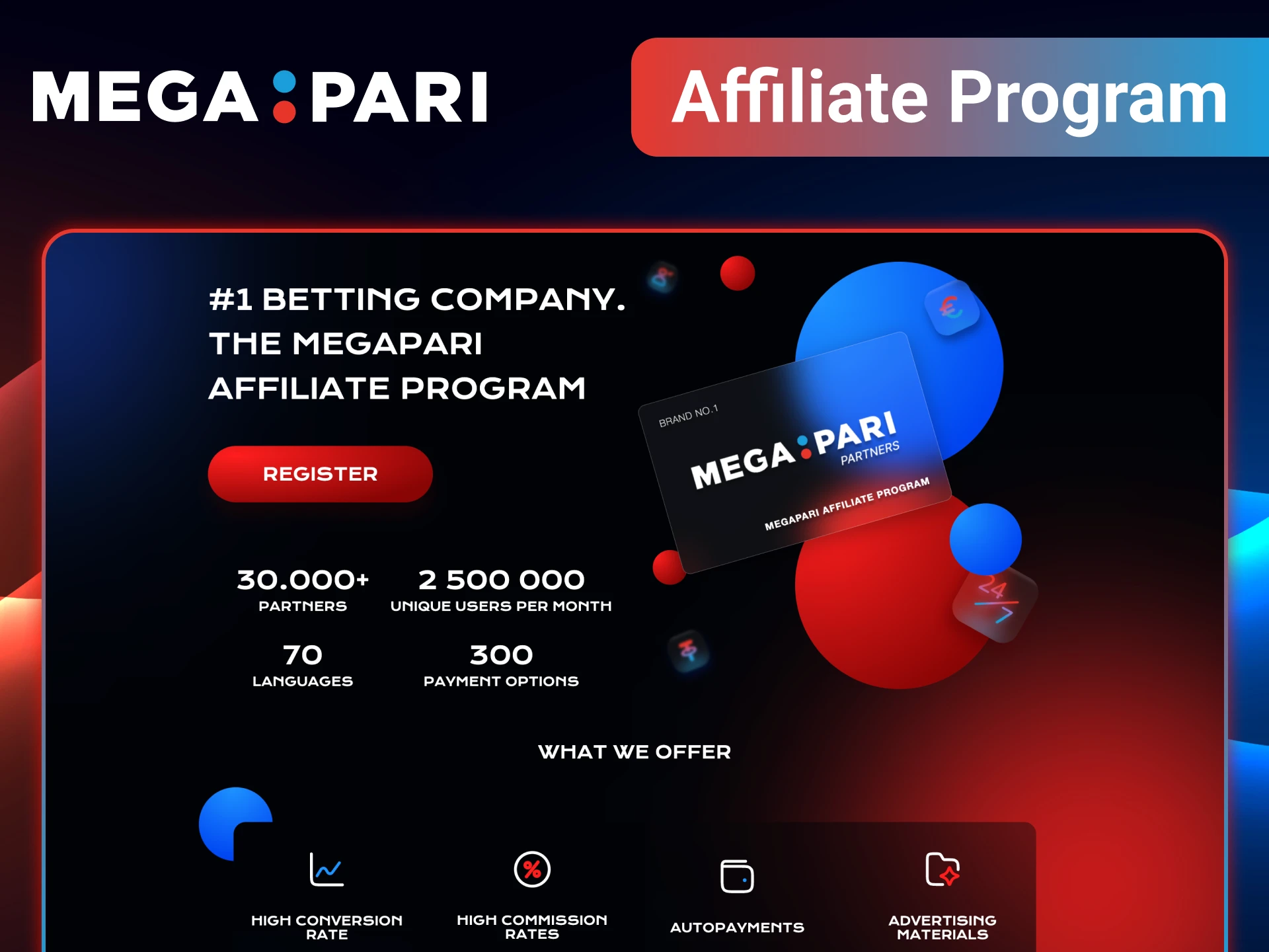 Join affiliate program and earn with MegaPari.