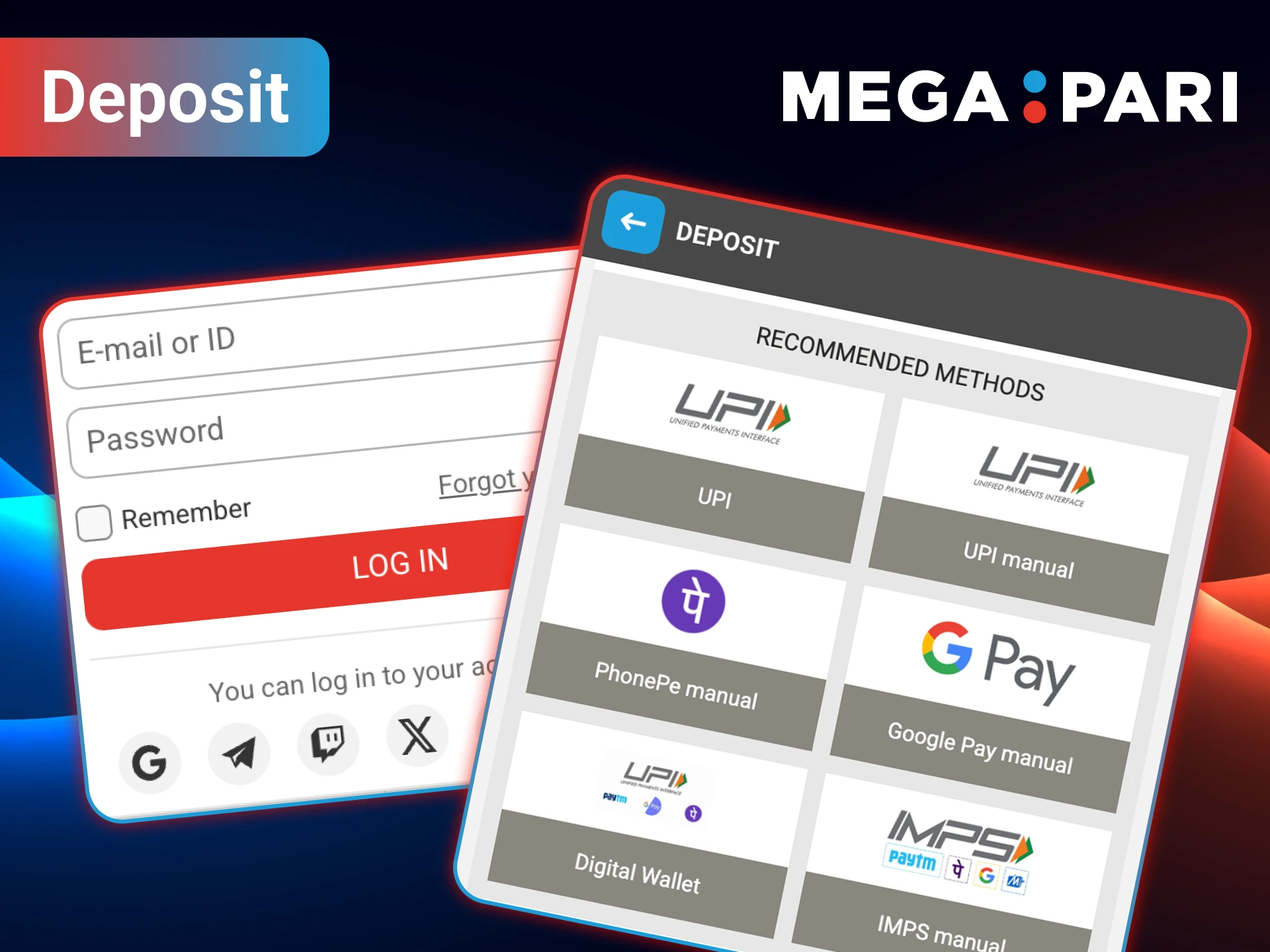 Deposit easily and start playing games at MegaPari.