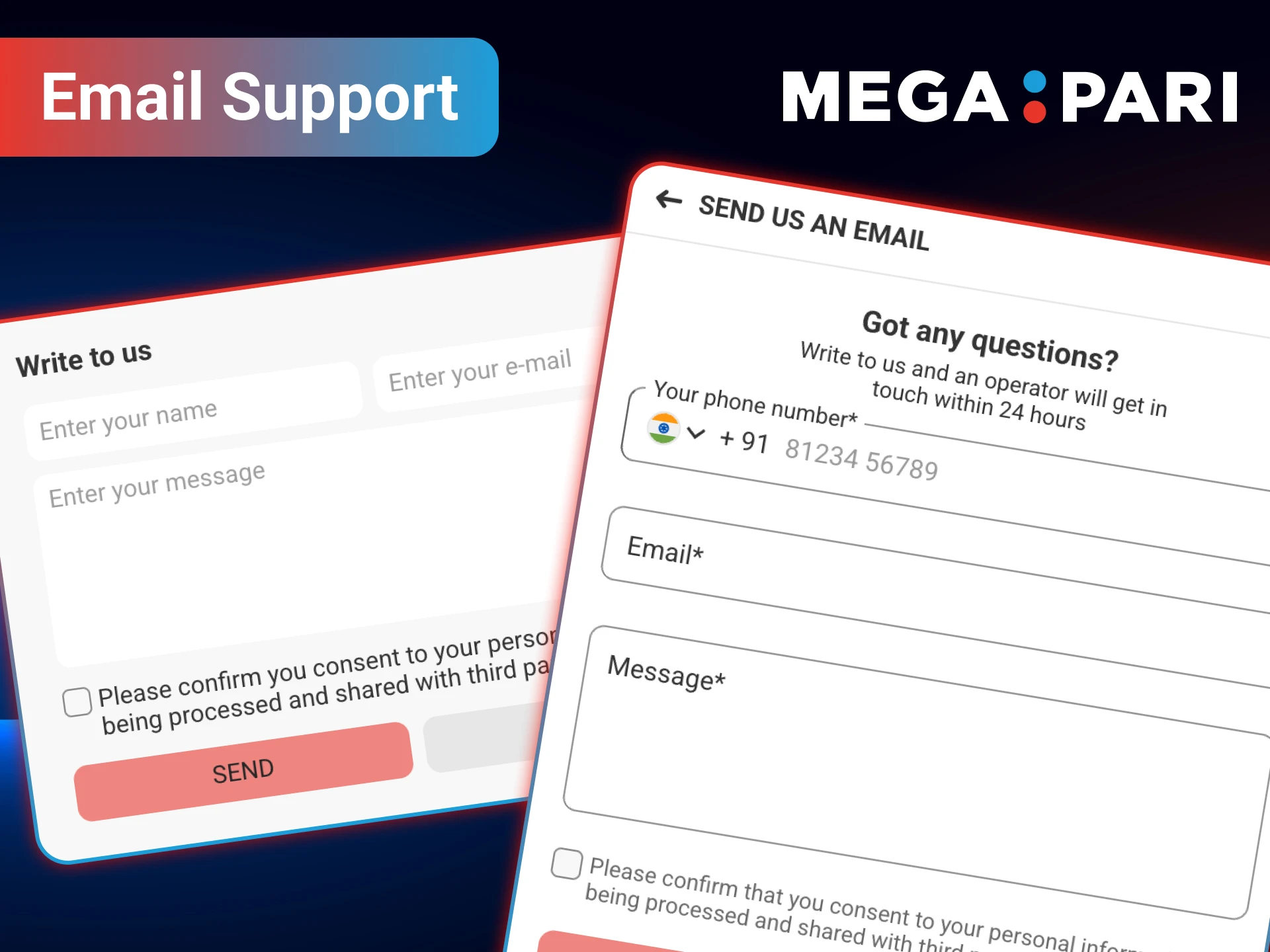 Contact email support anytime for MegaPari help.