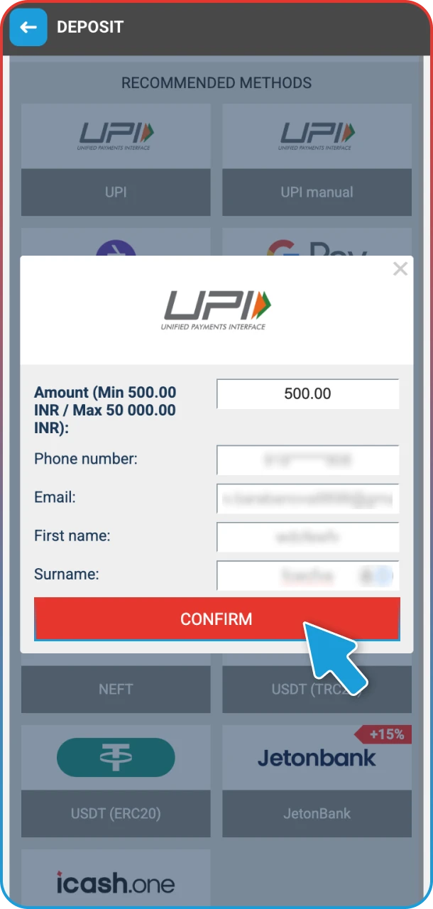 Add money and start your MegaPari betting journey.