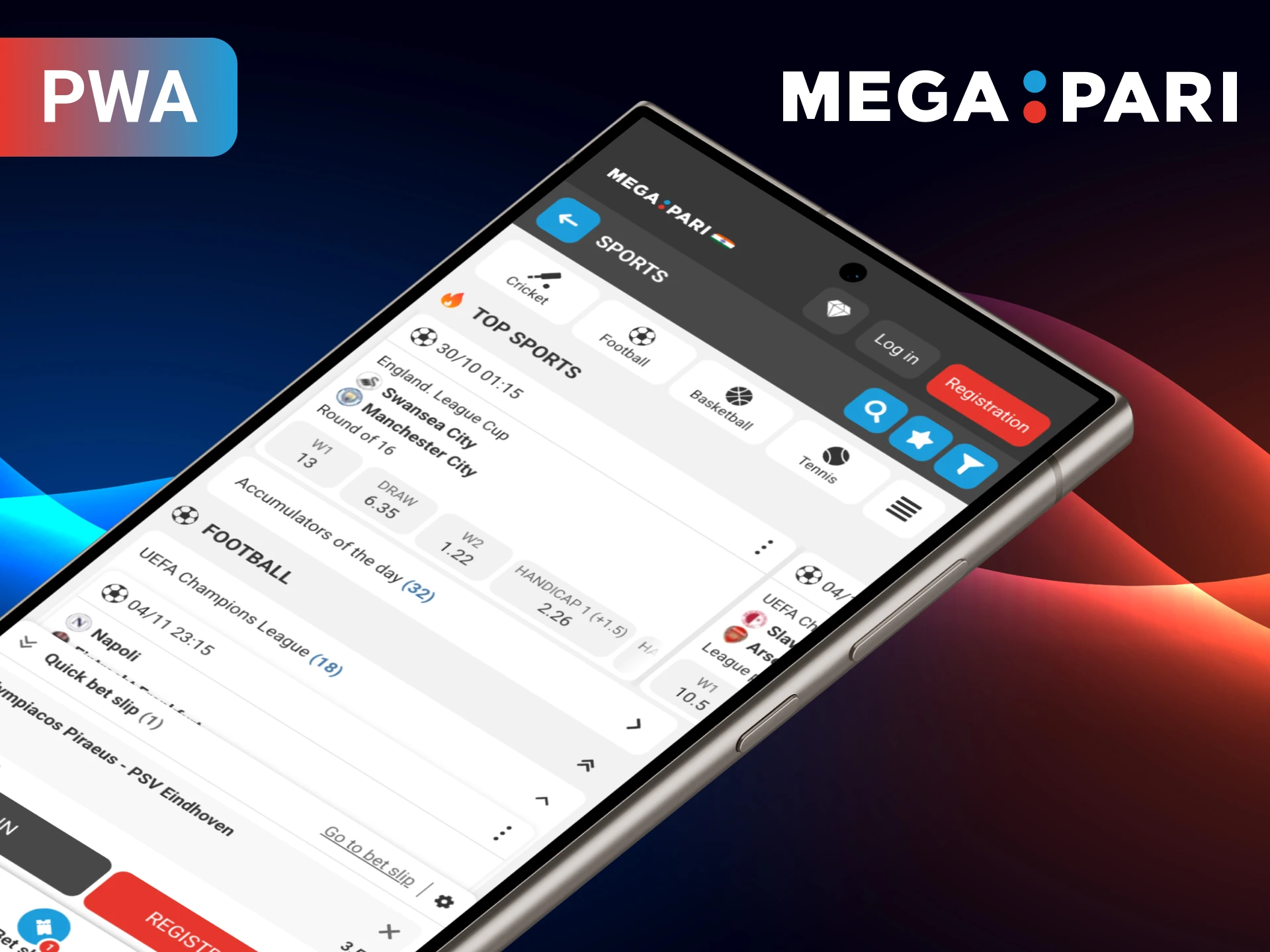 Install MegaPari PWA for fast and easy betting.
