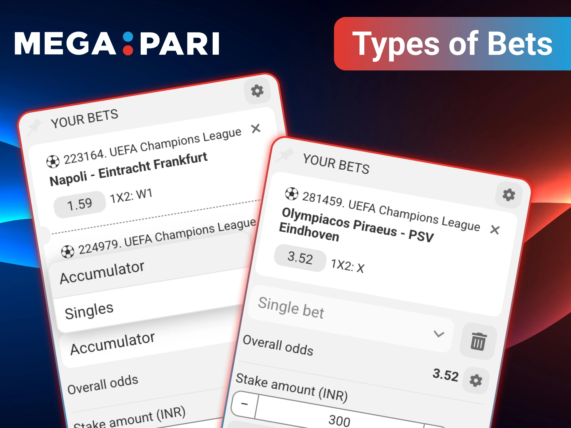Learn about types of bets available on MegaPari.