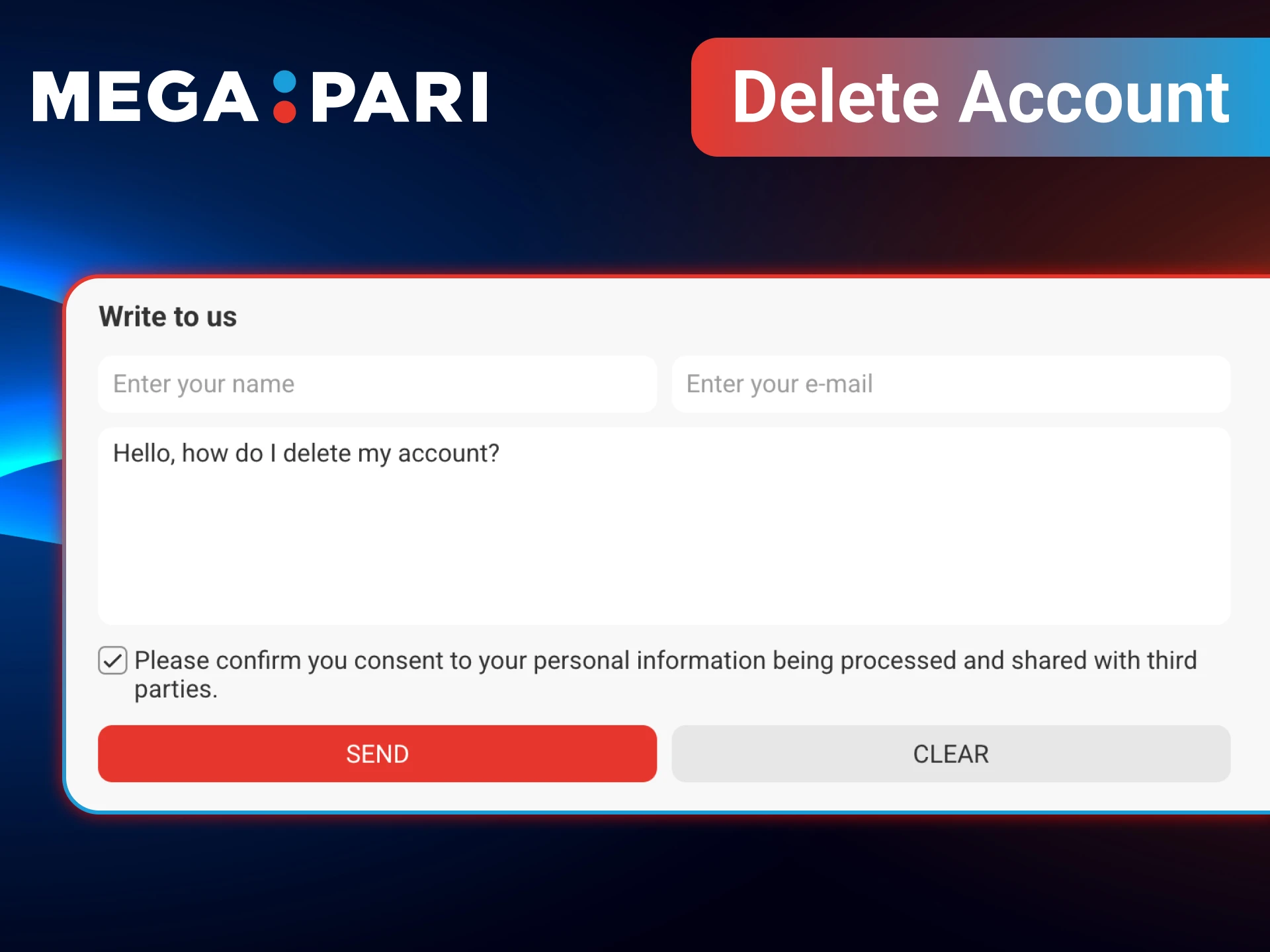Manage or delete your account easily on MegaPari.
