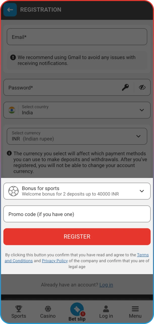 Confirm your registration and unlock bonuses on MegaPari.