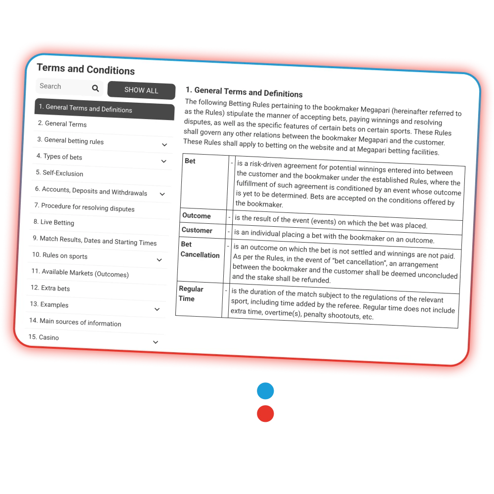 Review terms and play smart on MegaPari.