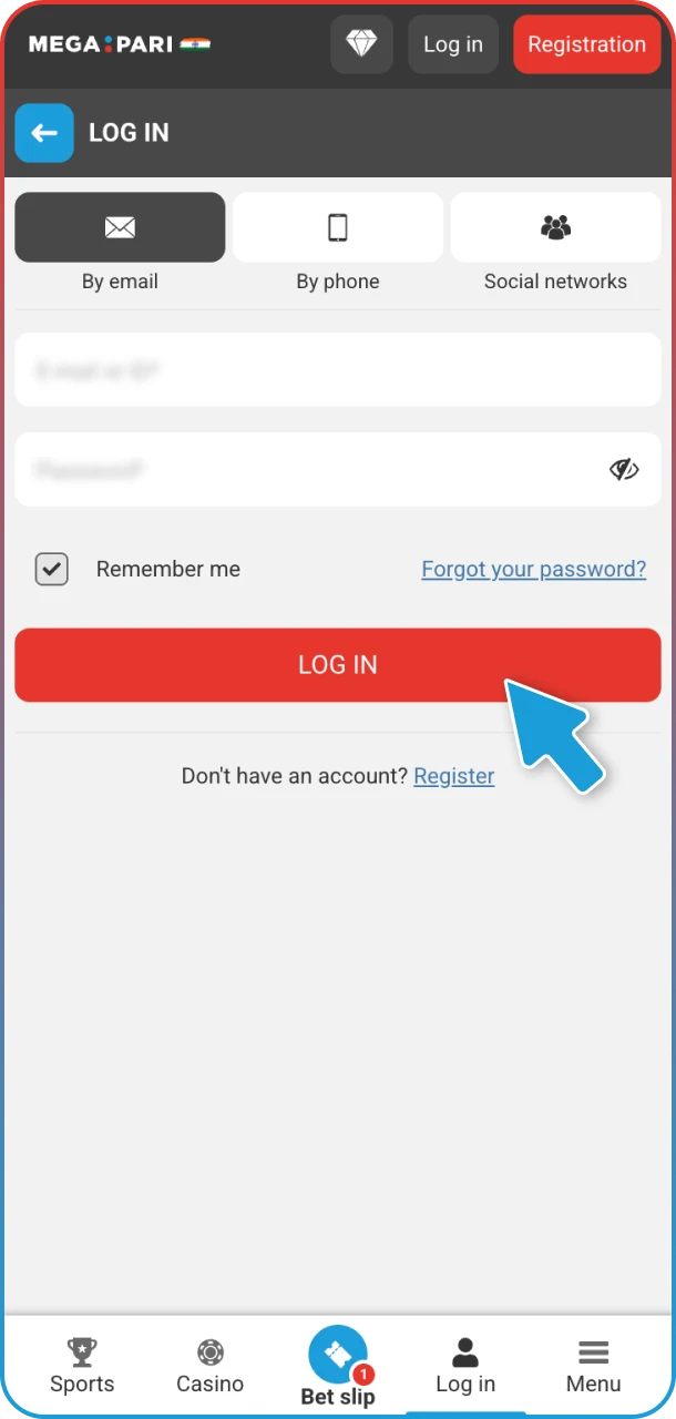 Log in and manage your withdrawals easily on MegaPari.