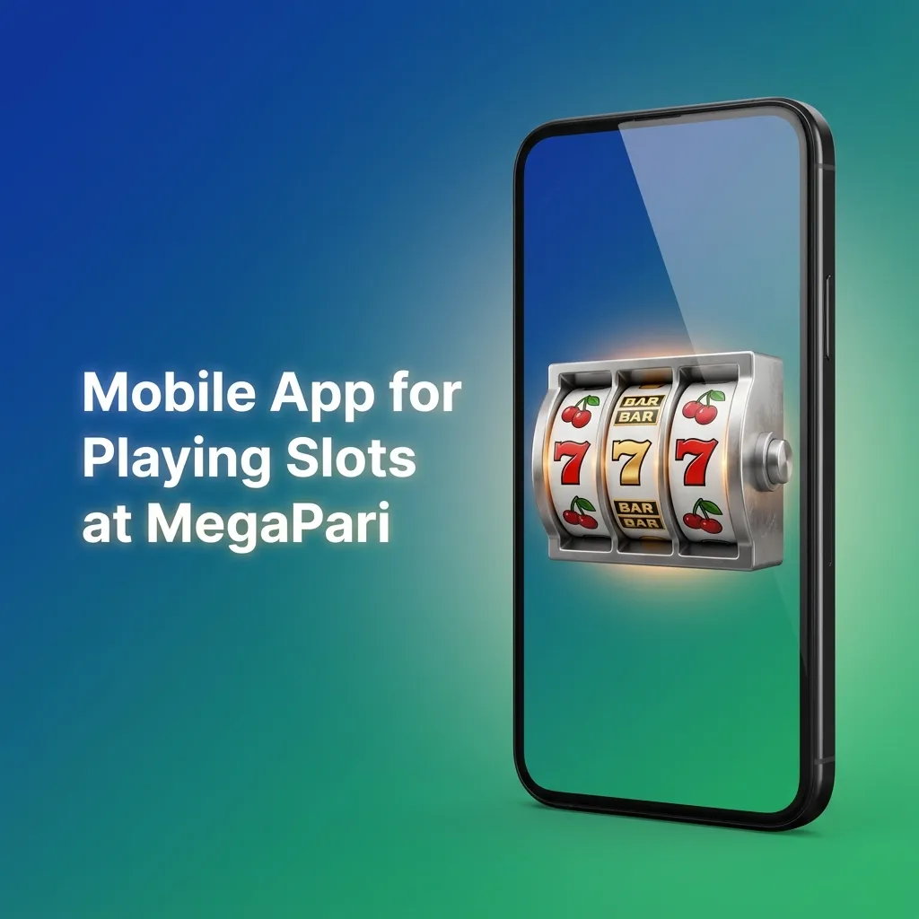 Smartphone showing MegaPari slots app with touch-friendly, one-handed UI, Slots tab, filters, and spin button.