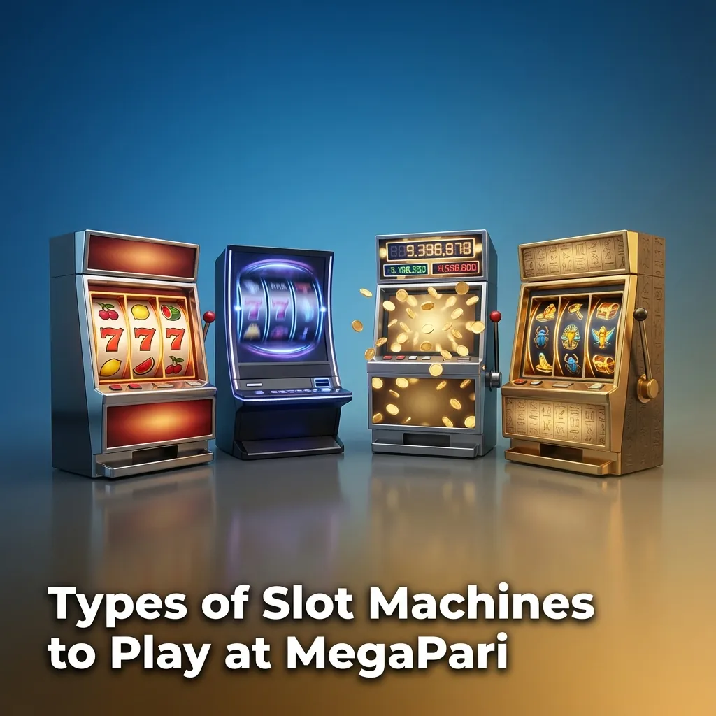 Slot types at MegaPari: classic 3-reel, video, Megaways, progressive/fixed jackpots, Hold & Win, cluster pays, Bonus Buy.