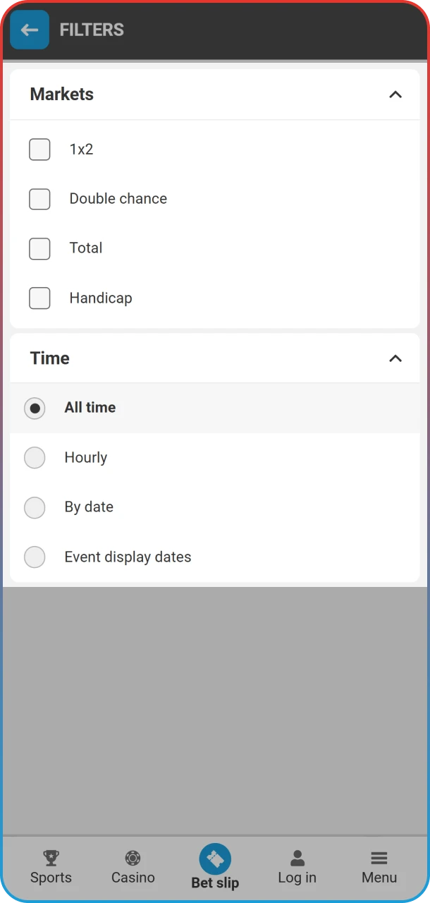 Set up basketball odds in the MegaPari app.