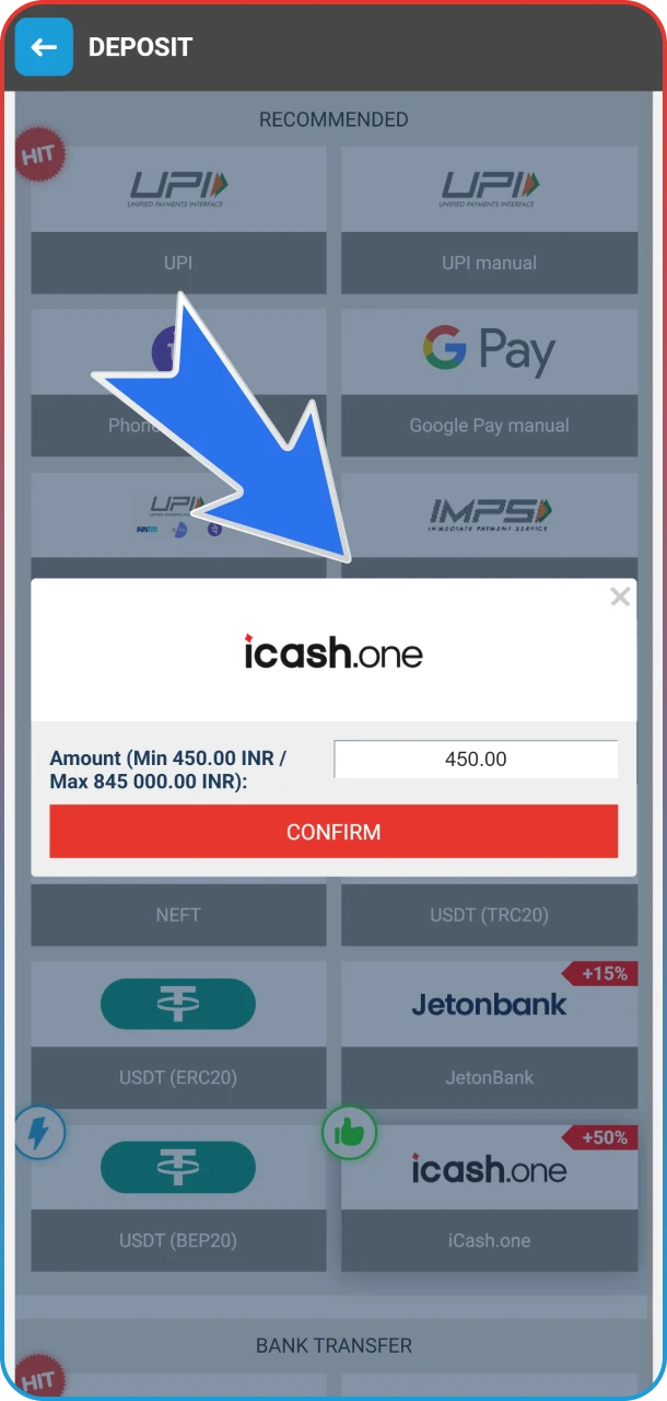 Top up your deposit before betting on CS 2 from MegaPari.