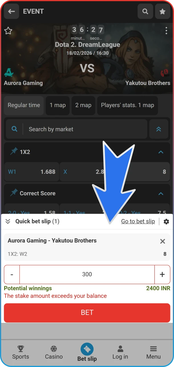 Place a bet on Dota 2 from MegaPari.
