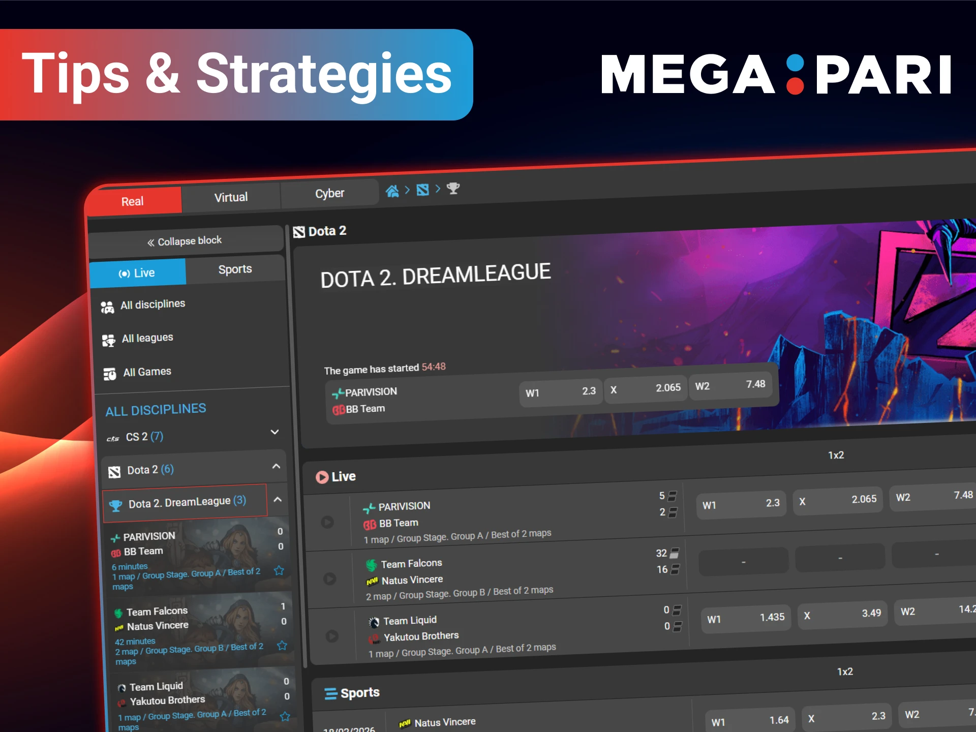 Here are some tips for betting on eSports from MegaPari.