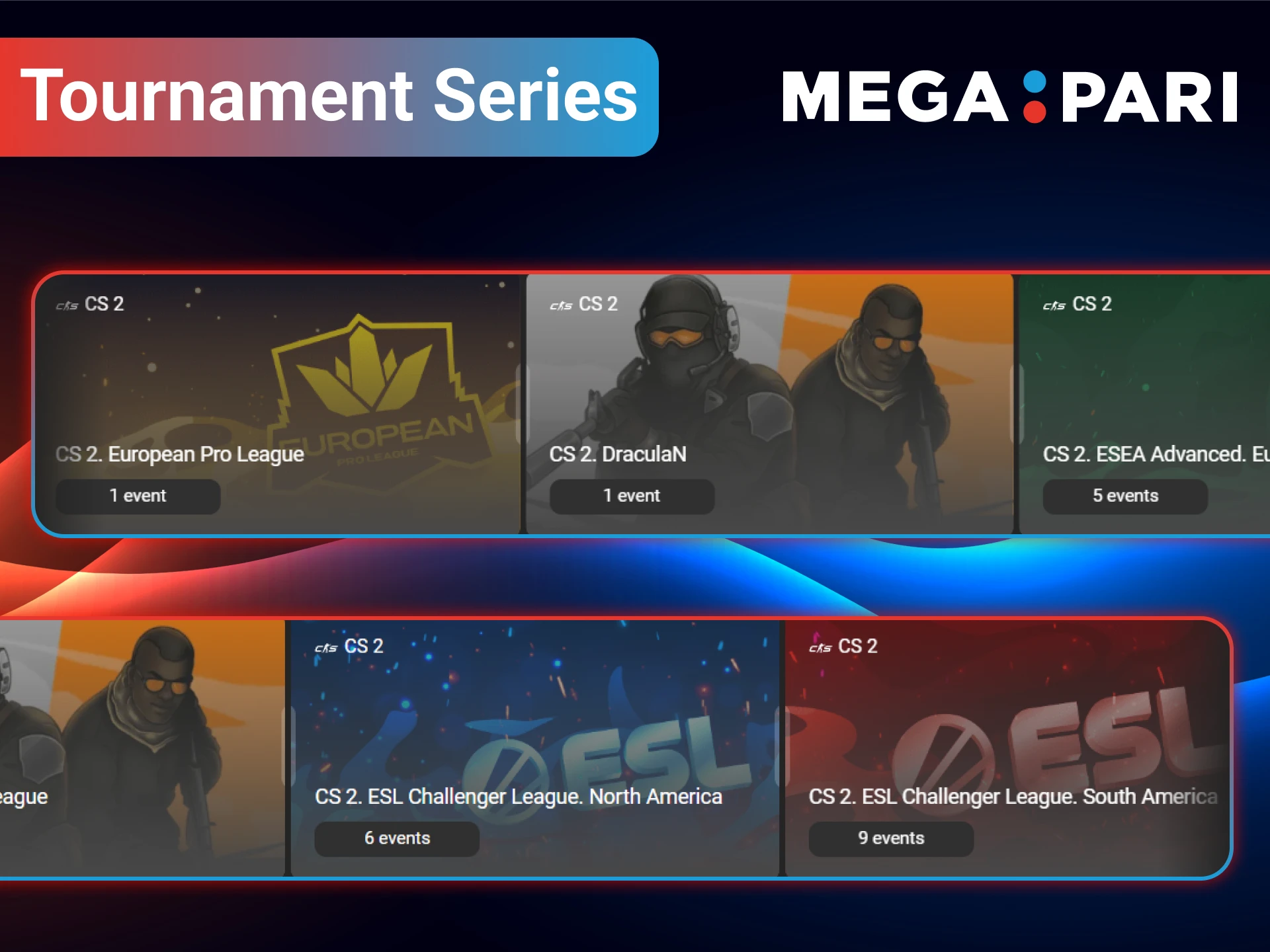 Bet on your favorite CS 2 team in the MegaPari eSports section.