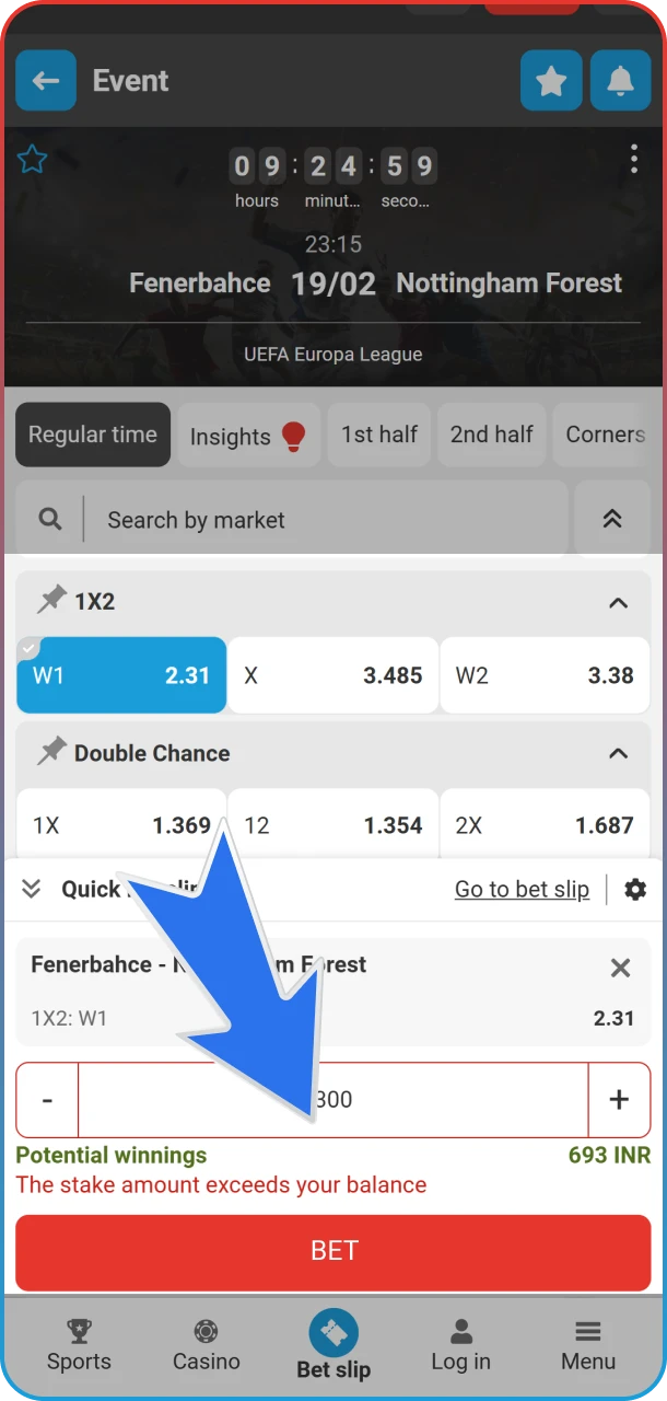 Place a bet on football at MegaPari.