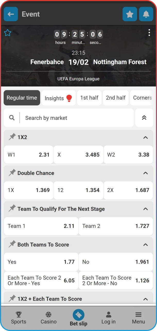 Choose a football betting option from MegaPari.