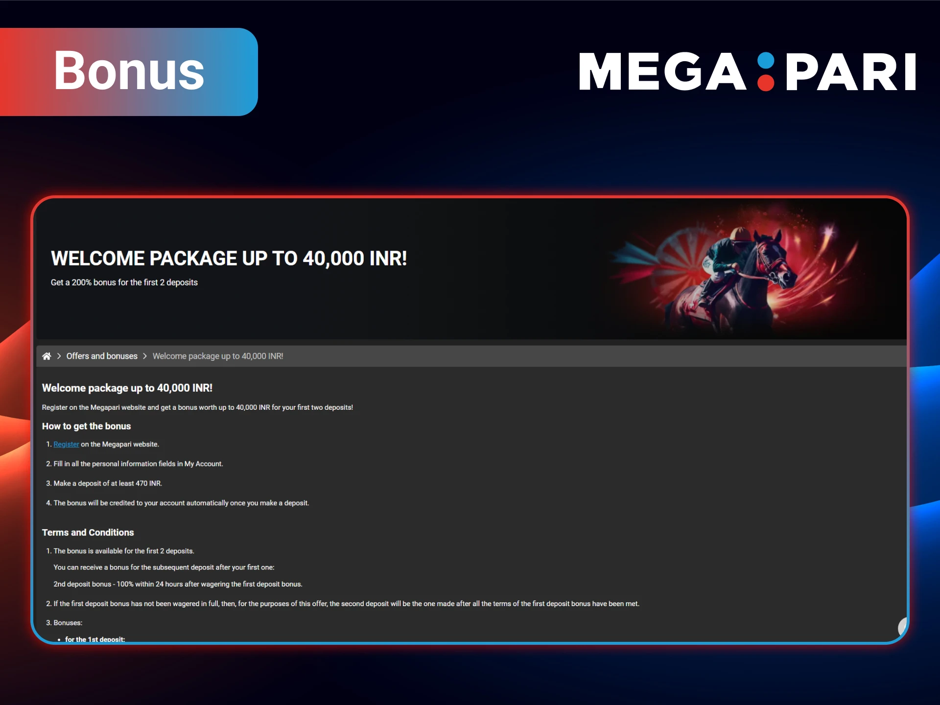 Get a bonus from MegaPari for hockey bets.