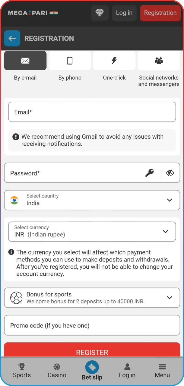 Register with MegaPari to bet on LoL.