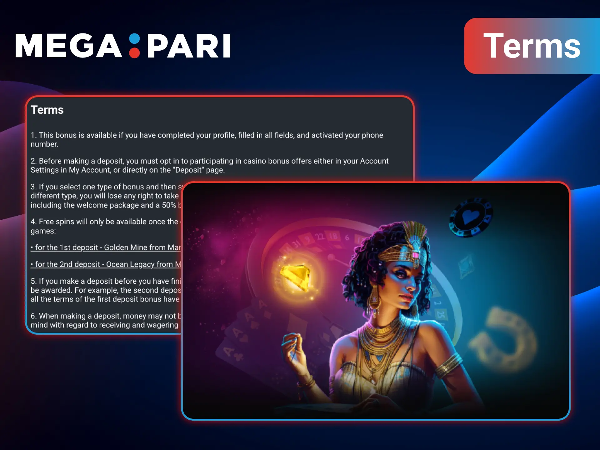 Understand bonus terms and play smarter at MegaPari.