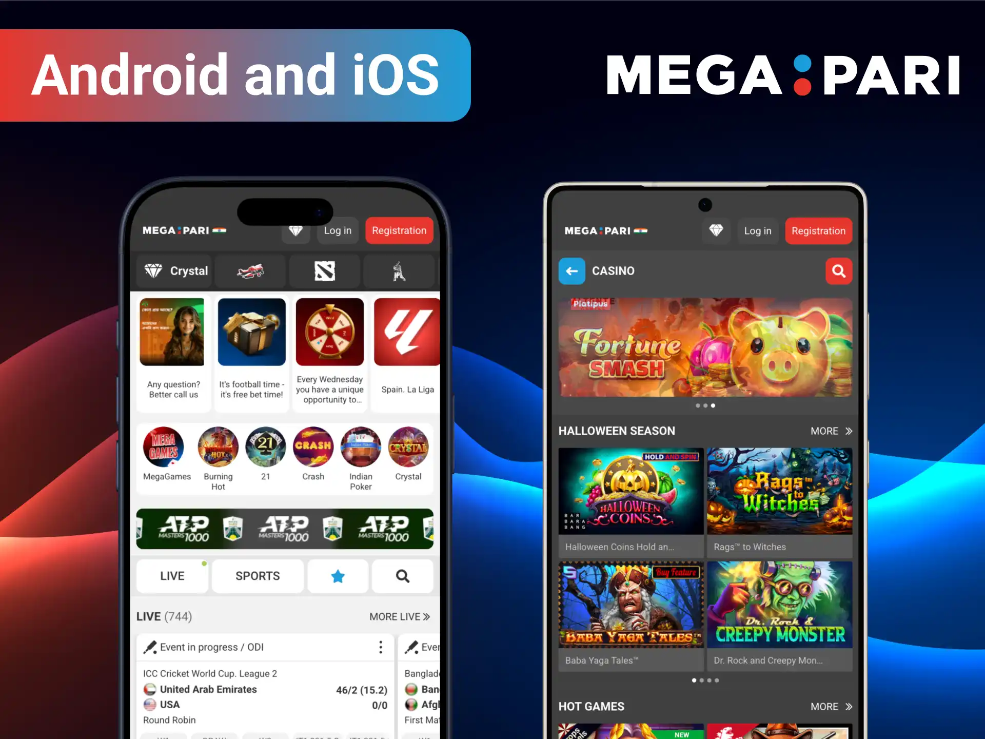 Download MegaPari for Android or iOS devices.