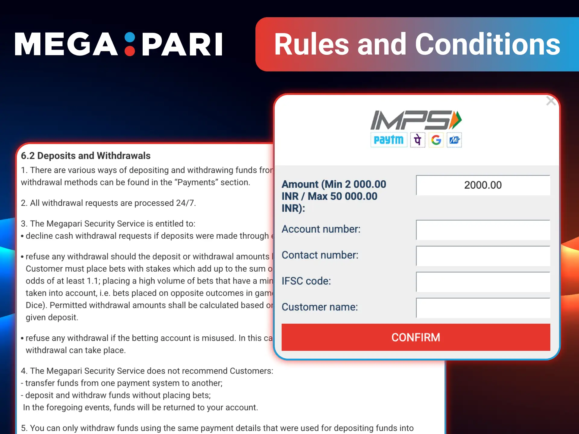 Learn withdrawal rules and play confidently at MegaPari.